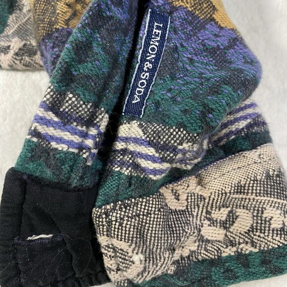 Vtg Lemon & Soda Boho Western Shacket Heavy Cotton Stripes Multicolor Textured M - Picture 8 of 12